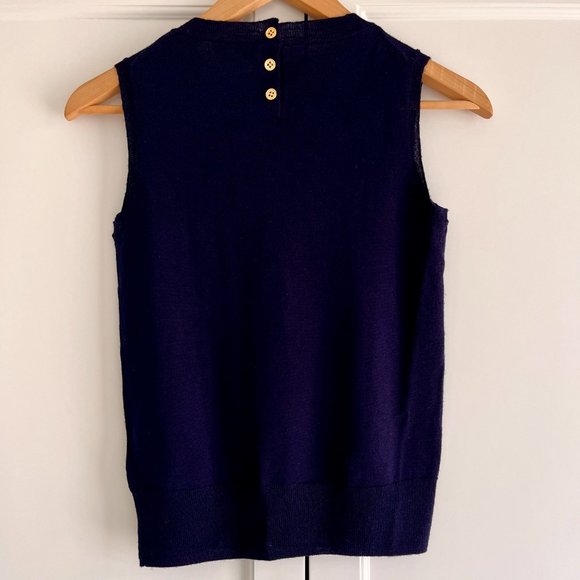 J. CREW Navy Blue Merino Wool Vest - Picture 2 of 9